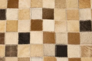 Multicolored Cowhide 4X6 Modern Leather Rug