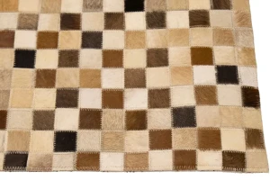 Multicolored Cowhide 4X6 Modern Leather Rug
