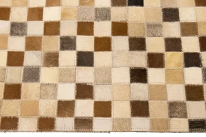 Multicolored Cowhide 4X6 Modern Leather Rug