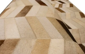Brown Ivory Cowhide 4X6 Modern Leather Rug
