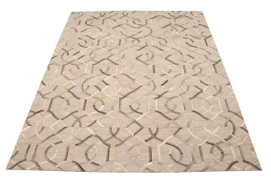 Silver Gray Cowhide 8X10 Modern Leather Rug