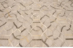 Silver Gray Cowhide 8X10 Modern Leather Rug