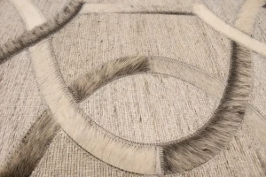 Silver Gray Cowhide 8X10 Modern Leather Rug