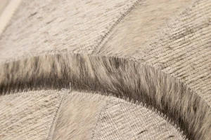 Silver Gray Cowhide 8X10 Modern Leather Rug
