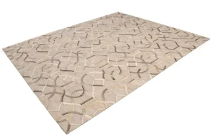 Silver Gray Cowhide 8X10 Modern Leather Rug