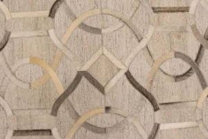 Silver Gray Cowhide 8X10 Modern Leather Rug