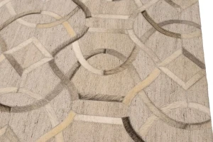 Silver Gray Cowhide 8X10 Modern Leather Rug