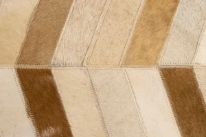 Brown Ivory Cowhide 8X10 Modern Leather Rug