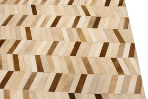 Brown Ivory Cowhide 8X10 Modern Leather Rug
