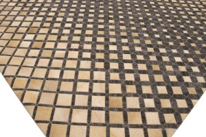 Gray Cowhide 8X10 Modern Leather Rug