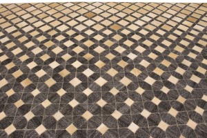 Gray Cowhide 8X10 Modern Leather Rug