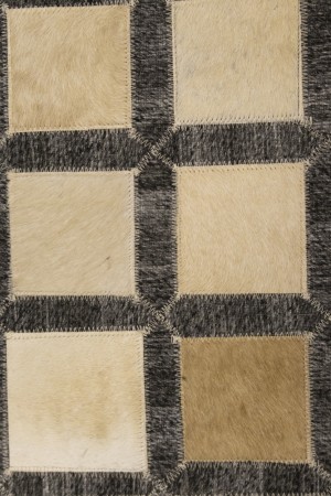 Gray Cowhide 8X10 Modern Leather Rug