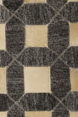 Gray Cowhide 8X10 Modern Leather Rug