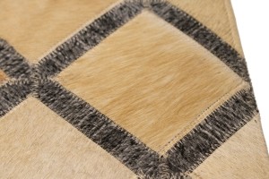 Gray Cowhide 8X10 Modern Leather Rug