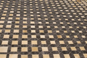 Gray Cowhide 8X10 Modern Leather Rug