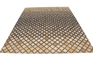 Gray Cowhide 8X10 Modern Leather Rug