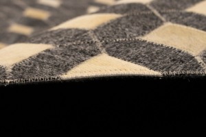 Gray Cowhide 8X10 Modern Leather Rug