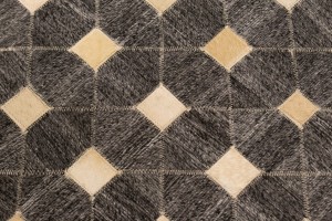 Gray Cowhide 8X10 Modern Leather Rug