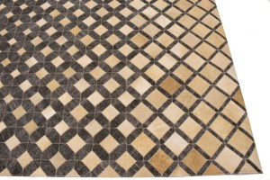 Gray Cowhide 8X10 Modern Leather Rug
