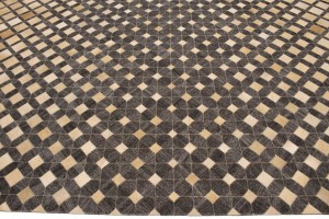 Gray Cowhide 8X10 Modern Leather Rug