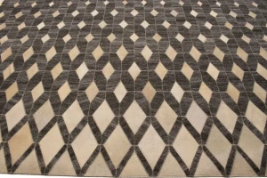 Gray Cowhide 8X10 Modern Leather Rug