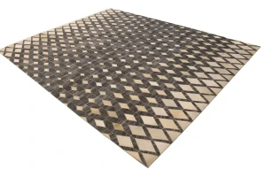 Gray Cowhide 8X10 Modern Leather Rug