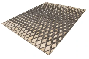 Gray Cowhide 8X10 Modern Leather Rug