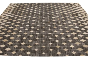 Gray Cowhide 8X10 Modern Leather Rug
