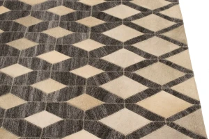 Gray Cowhide 8X10 Modern Leather Rug