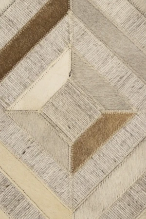 Gray Cowhide 8X10 Modern Leather Rug