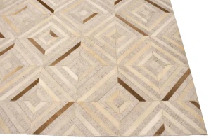 Gray Cowhide 8X10 Modern Leather Rug