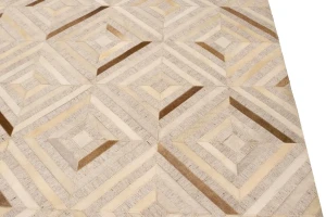 Gray Cowhide 8X10 Modern Leather Rug