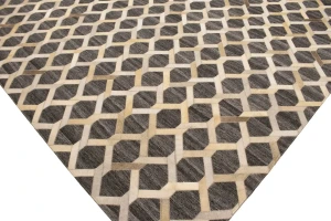 Gray Cowhide 8X10 Modern Leather Rug