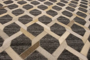 Gray Cowhide 8X10 Modern Leather Rug