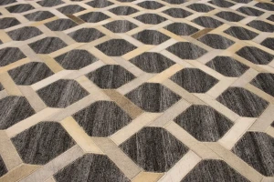 Gray Cowhide 8X10 Modern Leather Rug