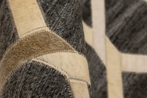 Gray Cowhide 8X10 Modern Leather Rug