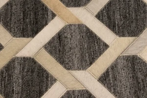 Gray Cowhide 8X10 Modern Leather Rug