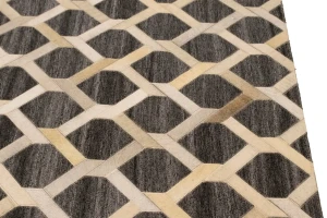 Gray Cowhide 8X10 Modern Leather Rug