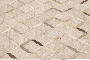 Silver Cowhide 8X10 Modern Leather Rug