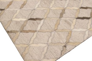 Silver Cowhide 8X10 Modern Leather Rug