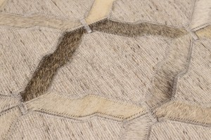 Silver Cowhide 8X10 Modern Leather Rug