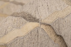 Silver Cowhide 8X10 Modern Leather Rug