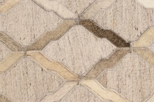 Silver Cowhide 8X10 Modern Leather Rug