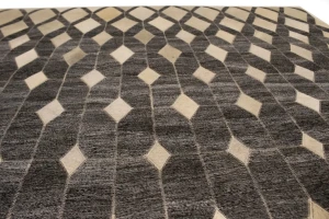 Gray Cowhide 5X8 Modern Leather Rug