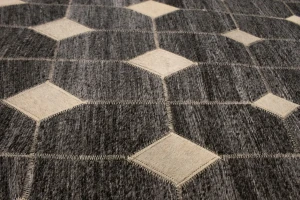 Gray Cowhide 5X8 Modern Leather Rug