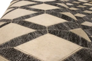 Gray Cowhide 5X8 Modern Leather Rug