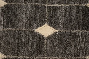 Gray Cowhide 5X8 Modern Leather Rug
