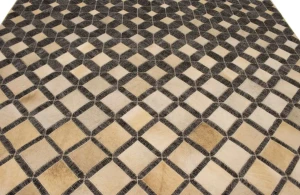 Gray Cowhide 5X8 Modern Leather Rug