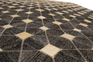 Gray Cowhide 5X8 Modern Leather Rug