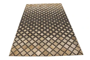 Gray Cowhide 5X8 Modern Leather Rug